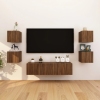 Muebles para TV de pared 8 uds roble marrón 30,5x30x30 cm