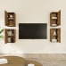 Mueble TV 4 uds madera contrachapada roble ahumado 30,5x30x60cm