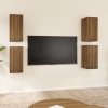 Muebles TV 4 uds madera contrachapada marrón roble 30,5x30x60cm