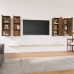 Mueble TV 4 uds madera contrachapada roble ahumado 30,5x30x90cm