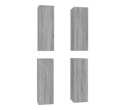 Muebles TV 4 uds madera contrachapada gris Sonoma 30,5x30x90 cm