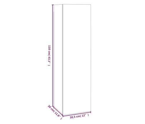 Muebles de TV 4 uds madera contrachapada ahumado 30,5x30x110cm