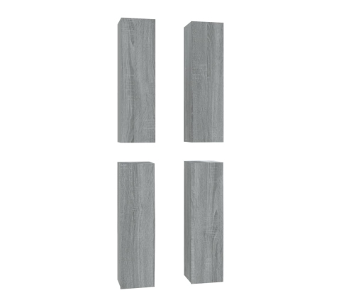 Muebles TV 4 uds madera contrachapada gris Sonoma 30,5x30x110cm