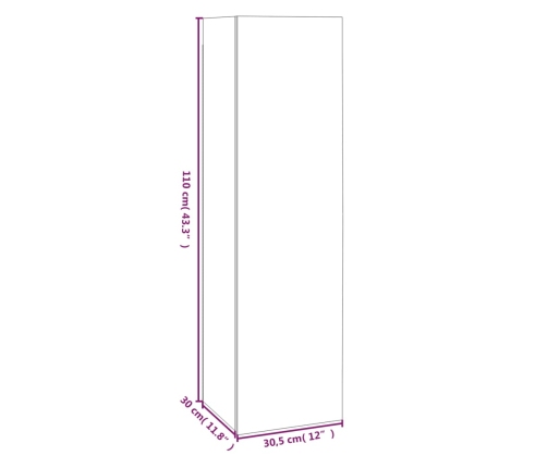 Muebles TV 4 uds madera contrachapada gris Sonoma 30,5x30x110cm