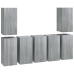 vidaXL Muebles para TV 7 uds contrachapado gris Sonoma 30,5x30x60 cm