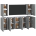 vidaXL Muebles para TV 7 uds contrachapado gris Sonoma 30,5x30x60 cm