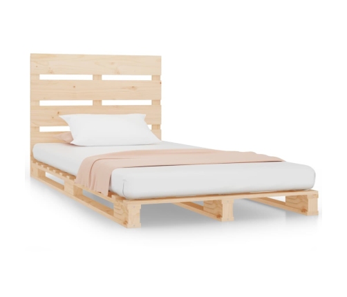 Estructura de cama sin colchón madera maciza de pino 100x200 cm