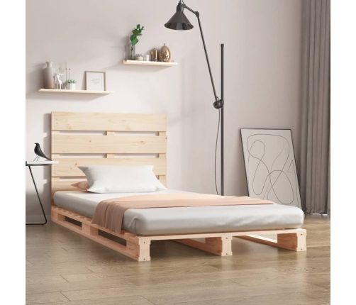 Estructura de cama sin colchón madera maciza de pino 100x200 cm