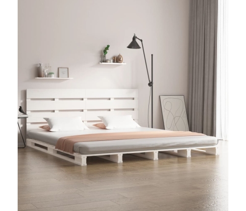 Estructura de cama sin colchón madera de pino blanca 140x200 cm