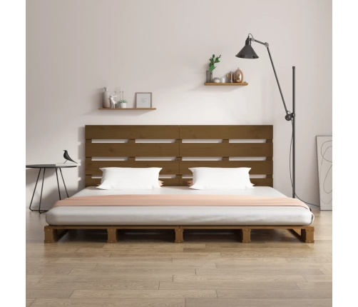 Estructura de cama madera maciza de pino marrón miel 150x200 cm