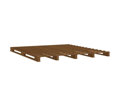 Estructura de cama madera maciza de pino marrón miel 150x200 cm