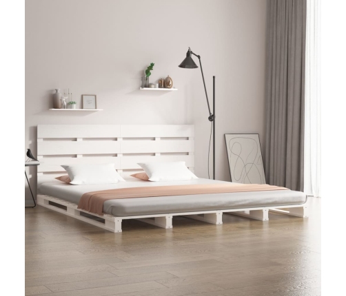 Estructura de cama sin colchón madera maciza blanca 200x200 cm