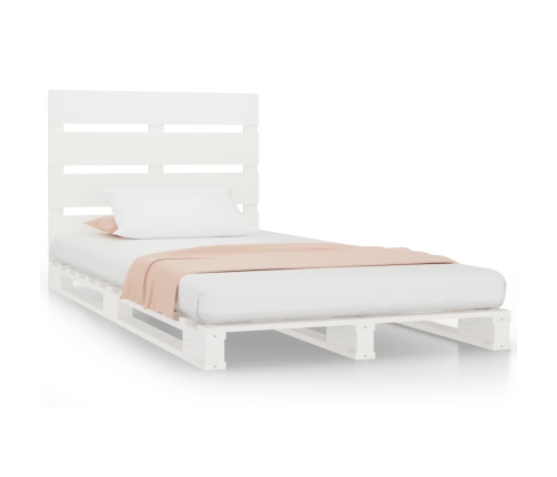 Estructura de cama madera maciza pino blanco 75x190 cm