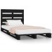 vidaXL Estructura de cama madera maciza pino negro 75x190 cm