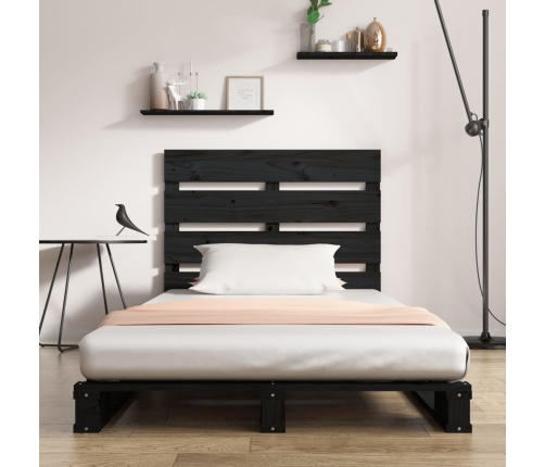 vidaXL Estructura de cama madera maciza pino negro 75x190 cm