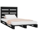 vidaXL Estructura de cama madera maciza pino negro 75x190 cm