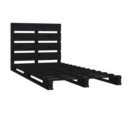 vidaXL Estructura de cama madera maciza pino negro 75x190 cm