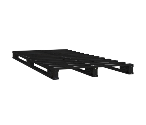 vidaXL Estructura de cama madera maciza pino negro 75x190 cm