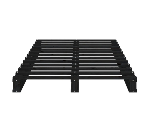 vidaXL Estructura de cama madera maciza pino negro 75x190 cm