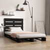 Estructura de cama madera maciza pino negro 75x190 cm