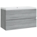 Mueble de baño con lavabo madera contrachapada gris Sonoma