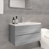 Mueble de baño con lavabo madera contrachapada gris Sonoma