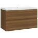 Mueble de baño con lavabo madera contrachapada marrón roble