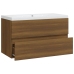 Mueble de baño con lavabo madera contrachapada marrón roble