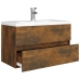 Mueble de baño con lavabo madera contrachapada roble ahumado