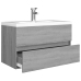 Mueble de baño con lavabo madera contrachapada gris Sonoma