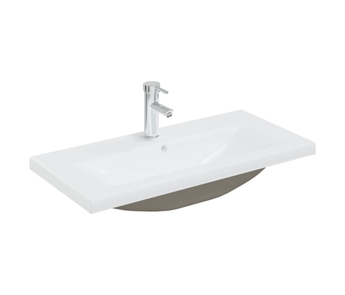 Mueble de baño con lavabo madera contrachapada gris Sonoma