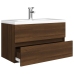 Mueble de baño con lavabo madera contrachapada marrón roble