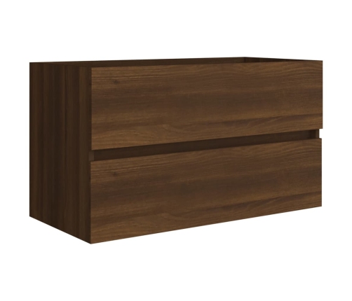 Mueble de baño con lavabo madera contrachapada marrón roble