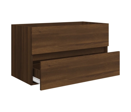 Mueble de baño con lavabo madera contrachapada marrón roble