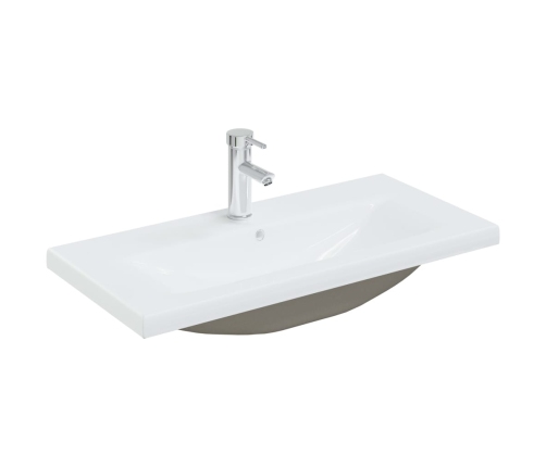 Mueble de baño con lavabo madera contrachapada marrón roble