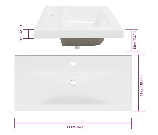 Mueble de baño con lavabo madera contrachapada marrón roble