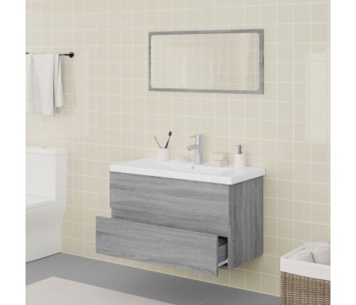 Set de muebles de baño madera contrachapada gris Sonoma