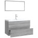 Set de muebles de baño madera contrachapada gris Sonoma