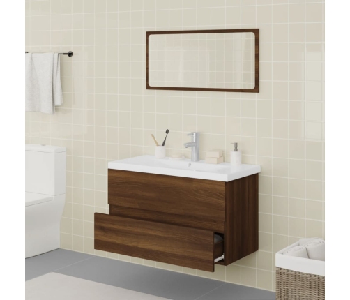 Set de muebles de baño madera contrachapada marrón roble