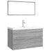 Set de muebles de baño madera contrachapada gris Sonoma