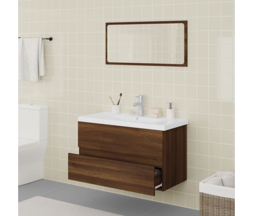 Set de muebles de baño madera contrachapada marrón roble