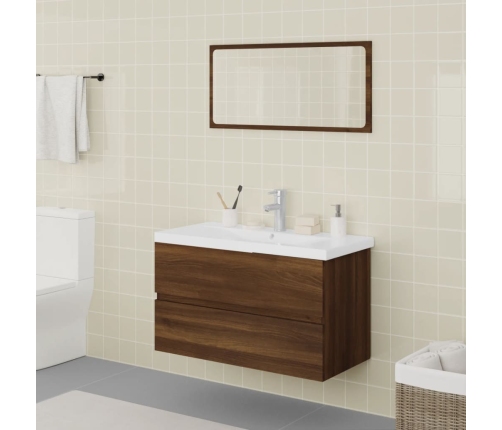 Set de muebles de baño madera contrachapada marrón roble