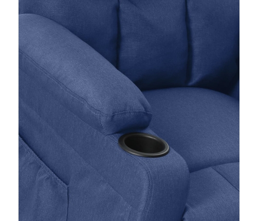 Sillón reclinable de tela azul