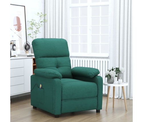 Sillón de masaje eléctrico tela verde oscuro