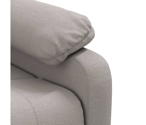 Sillón de masaje reclinable de tela gris taupé