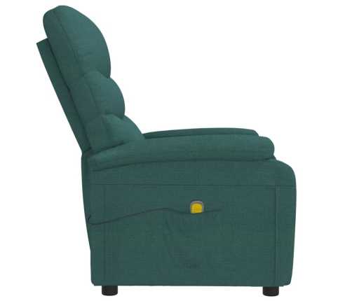 Sillón de masaje eléctrico tela verde oscuro