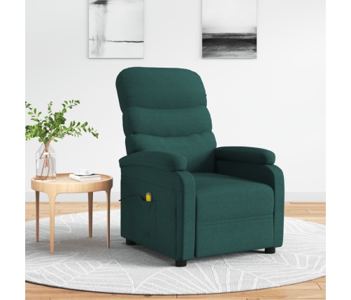 Sillón de masaje eléctrico tela verde oscuro