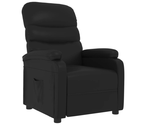 Sillón reclinable de cuero sintético negro