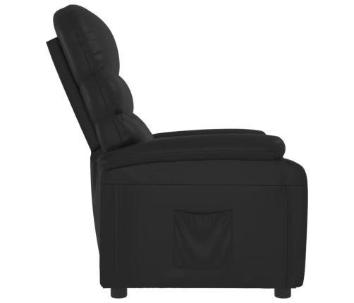 Sillón reclinable de cuero sintético negro