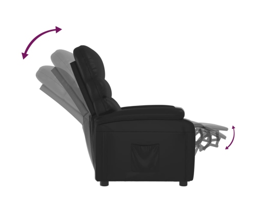 Sillón reclinable de cuero sintético negro